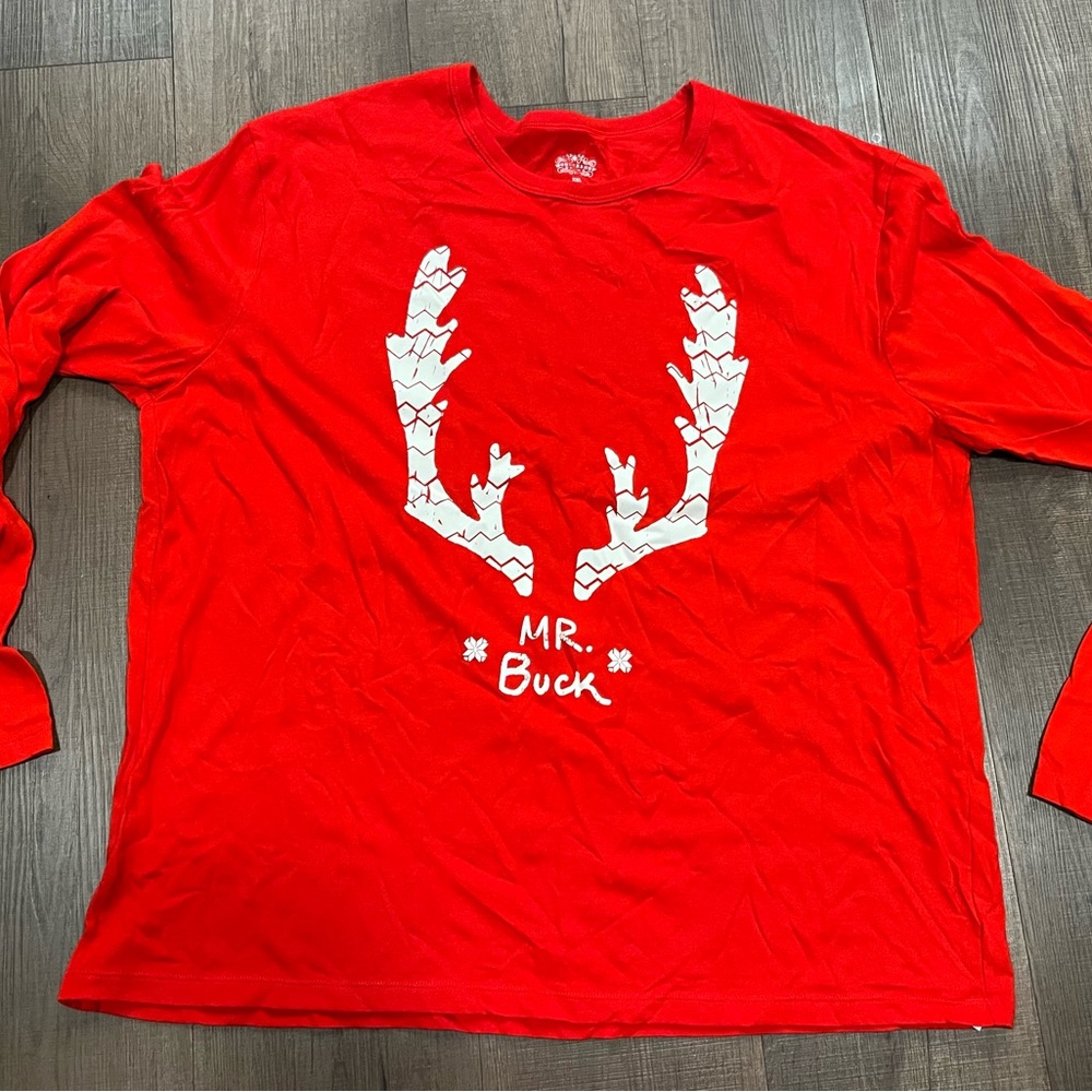 Wondershop Mr Buck  Mens Pajama Top, Long Sleeve Size XXL